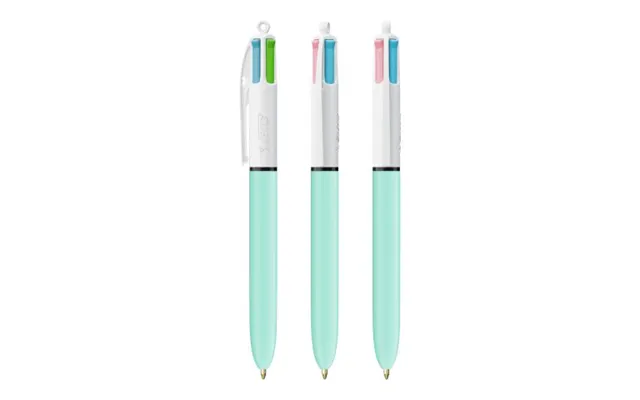 Promotional Bic 4-colour Fashion Pen White-white Light Blue Custom Branded Merch With Logo For Bulk Corporate Gifts