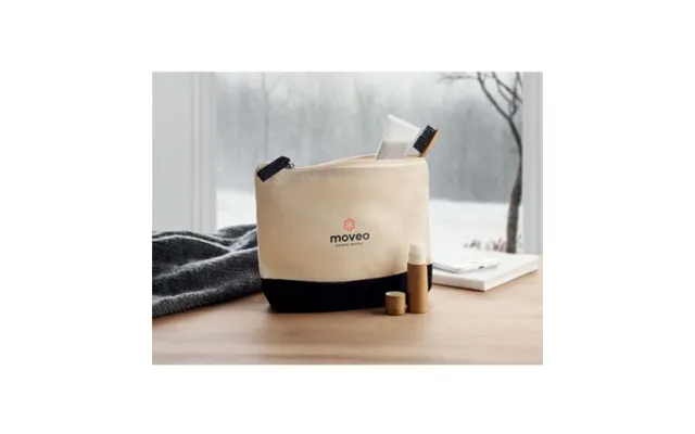 Promotional Bicolour Cotton Cosmetic Bag Black Branded With Your Logo