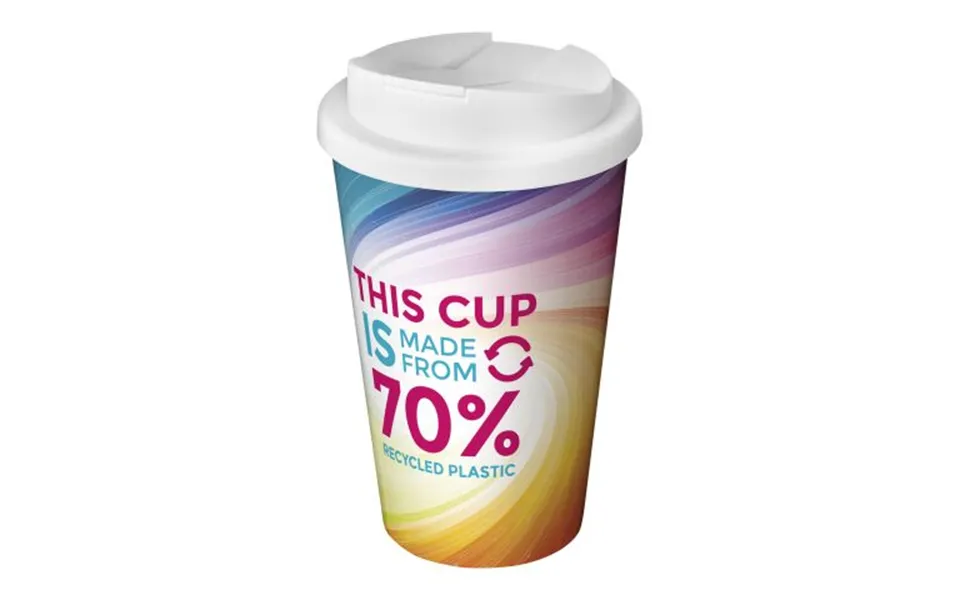 Promotional Brite-americano Eco 350 Ml Spill-proof Insulated Tumbler White Branded With Your Logo