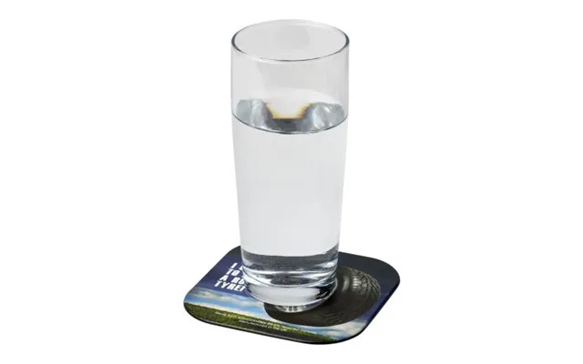 Promotional Brite-mat Square Coaster With Tyre Material Solid Black Not Available Custom Branded Merch With Logo For Bul