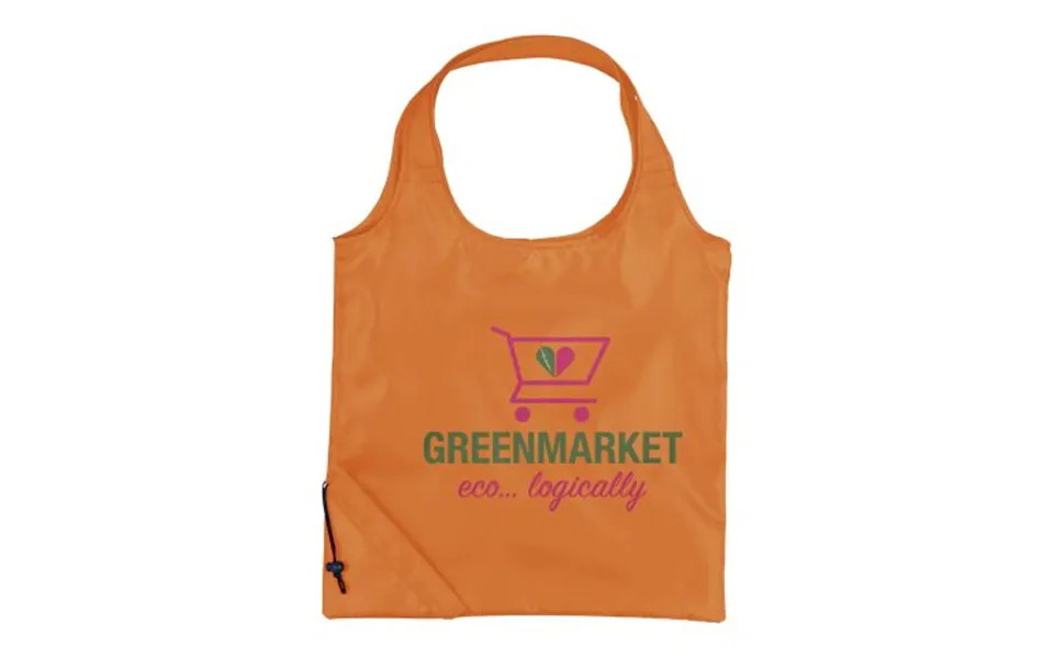 Promotional Bungalow Foldable Tote Bag Orange Branded With Your Logo
