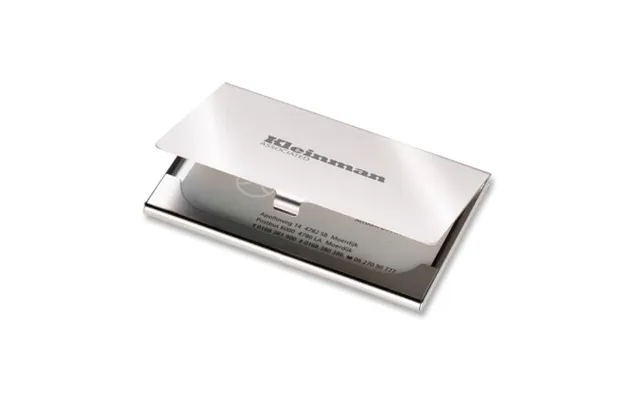 Promotional Business Card Holder Matt Silver Branded With Your Logo