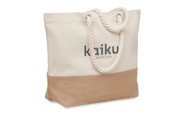 Promotional Canvas Beach Bag 280 Gr M Beige Branded With Your Logo