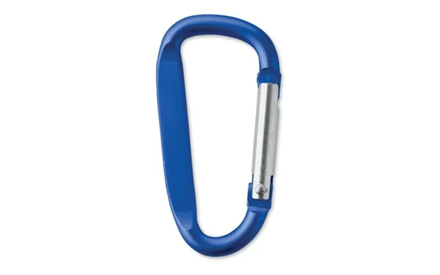 Promotional Carabiner Clip In Aluminium. Blue Custom Branded Merch With Logo For Bulk Corporate Gifts