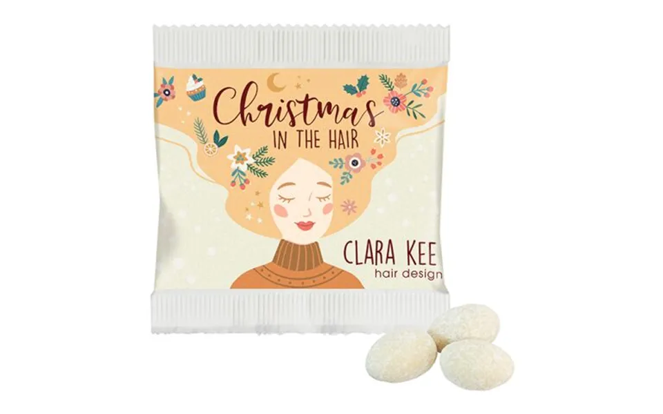 Promotional Christmas Almonds In A Paper Bag - Vanilla Custom Branded Merch With Logo For Bulk Corporate Gifts