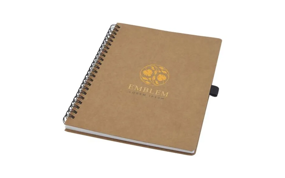 Promotional Cobble A5 Wire-o Recycled Cardboard Notebook With Stone Paper Natural Branded With Your Logo
