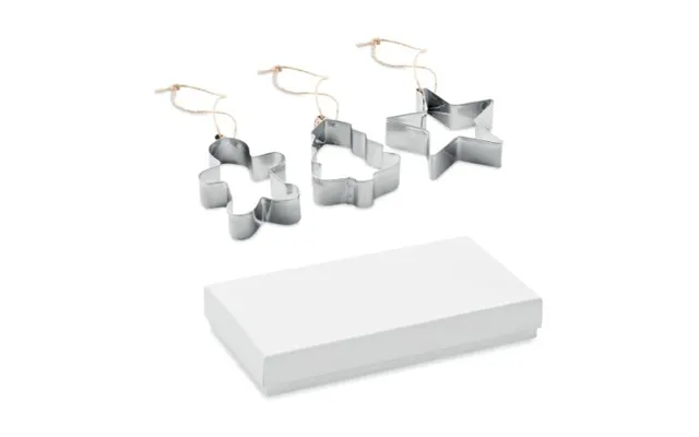 Promotional Cookie Cutter Ornamental Set Matt Silver Branded With Your Logo