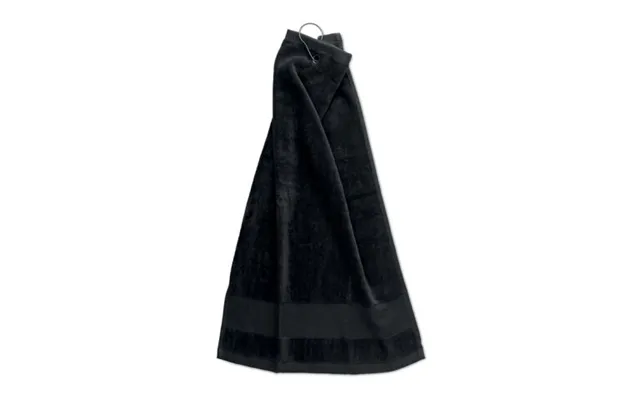 Promotional Cotton Golf Towel With Hanger Black Custom Branded Merch With Logo For Bulk Corporate Gifts