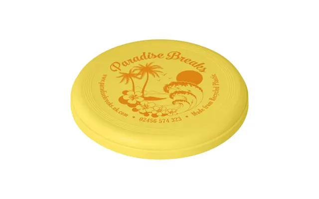 Promotional Crest Recycled Frisbee Yellow Branded With Your Logo
