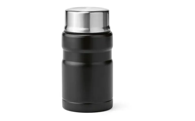 Promotional Dali 800 Food Flask Rss 810 Ml. Double Wall And Foldable Spoon Black Custom Branded Merch With Logo For Bulk