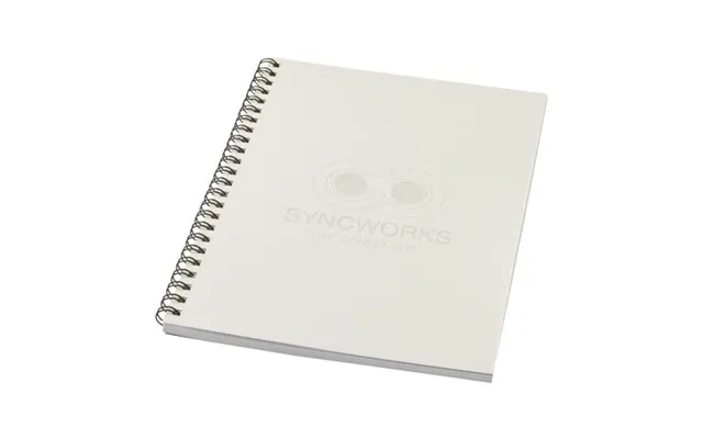 Promotional Desk-mate A5 Colour Spiral Notebook Ivory White Branded With Your Logo