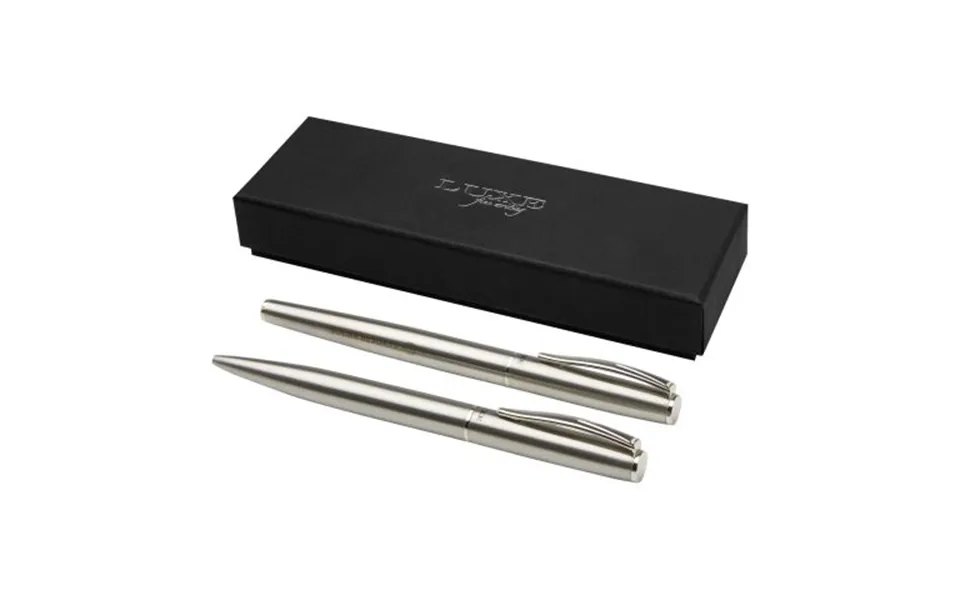 Promotional Didimis Recycled Stainless Steel Ballpoint And Rollerball Pen Set Silver Branded With Your Logo