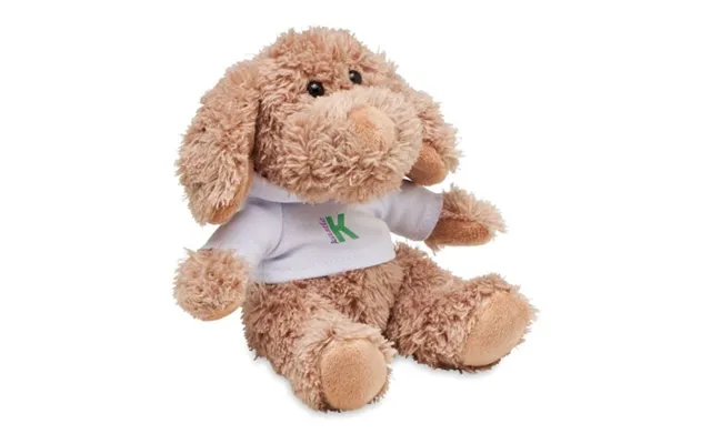 Promotional Dog Plush Wearing A Hoodie White Branded With Your Logo