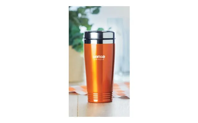 Promotional Double Wall Travel Cup Orange Custom Branded Merch With Logo For Bulk Corporate Gifts