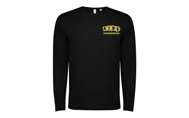 Promotional Estoril Long Sleeve Kids T-shirt Solid Black Branded With Your Logo