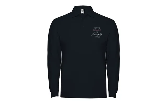 Promotional Estrella Long Sleeve Men's Polo Navy Blue Branded With Your Logo
