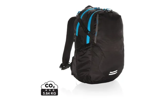 Promotional Explorer Ribstop Medium Hiking Backpack 26l Pvc Free Black-blue Branded With Your Logo