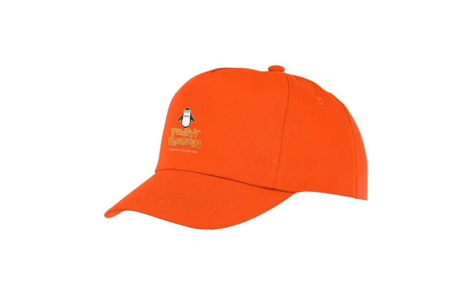 Promotional Feniks Kids 5 Panel Cap Orange Branded With Your Logo