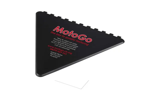 Promotional Frosty Triangular Recycled Plastic Ice Scraper Solid Black Branded With Your Logo