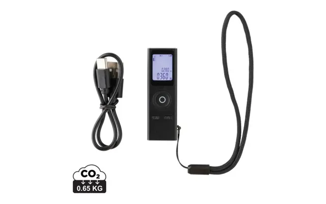 Promotional Gear X Rcs Recycled Aluminum 30 Metre Laser Measure Black Custom Branded Merch With Logo For Bulk Corporate 