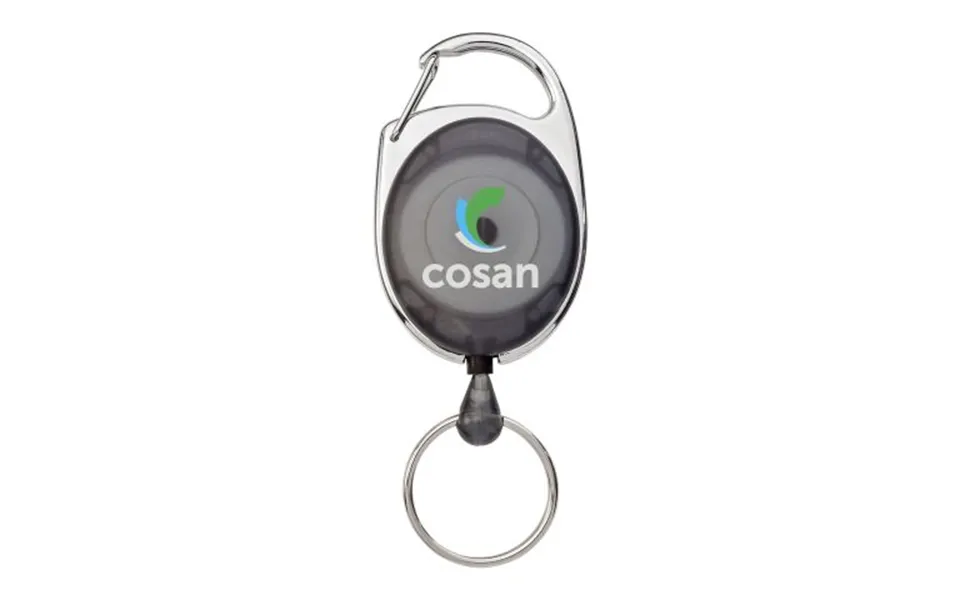 Promotional Gerlos Roller Clip Keychain Solid Black Branded With Your Logo