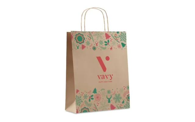 Promotional Gift Paper Bag Medium Beige Branded With Your Logo