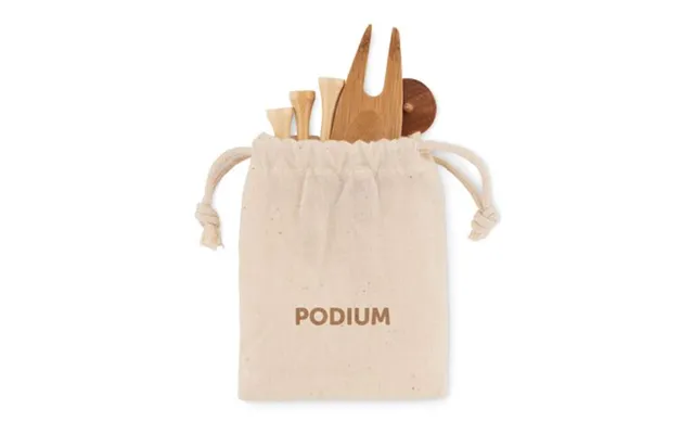 Promotional Golf Accessories Set In Pouch Beige Branded With Your Logo