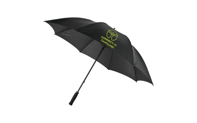 Promotional Grace 30 Windproof Golf Umbrella With Eva Handle Solid Black Branded With Your Logo