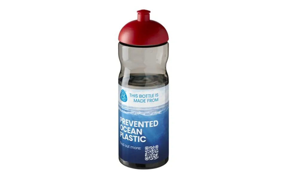 Promotional H2o Active Eco Base 650 Ml Dome Lid Sport Bottle Charcoal-red Branded With Your Logo