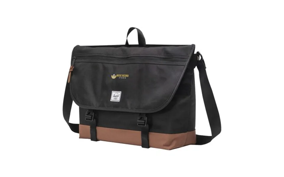 Promotional Herschel Cove Recycled Messenger Bag 22.5l Solid Black Branded With Your Logo