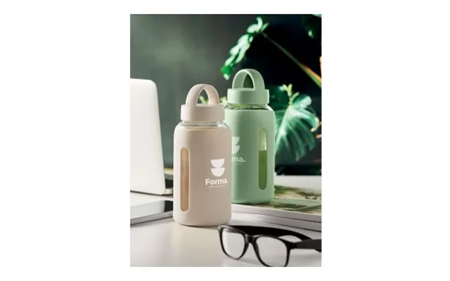 Promotional High Borosilicate Glass Bottle Beige Custom Branded Merch With Logo For Bulk Corporate Gifts