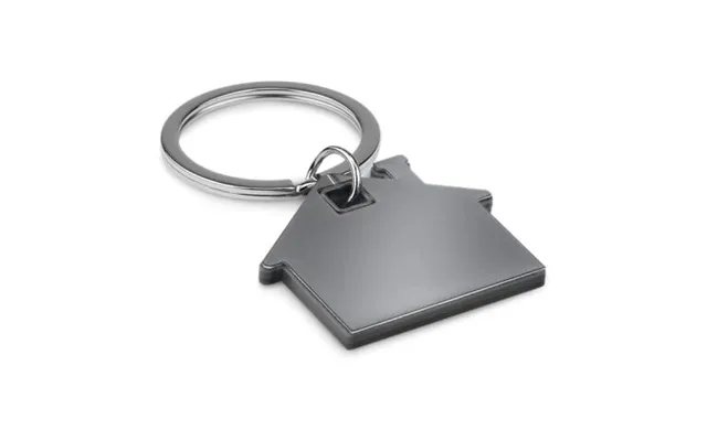 Promotional House Shape Plastic Key Ring Black Branded With Your Logo