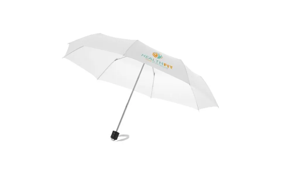 Promotional Ida 21.5 Foldable Umbrella White Branded With Your Logo