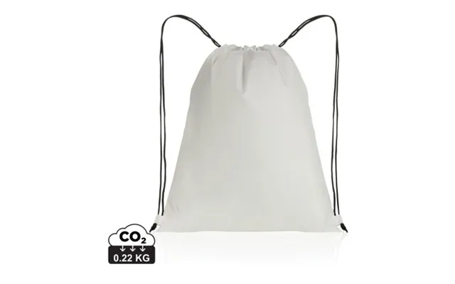 Promotional Impact Aware Rpet 190t Drawstring Bag White Branded With Your Logo