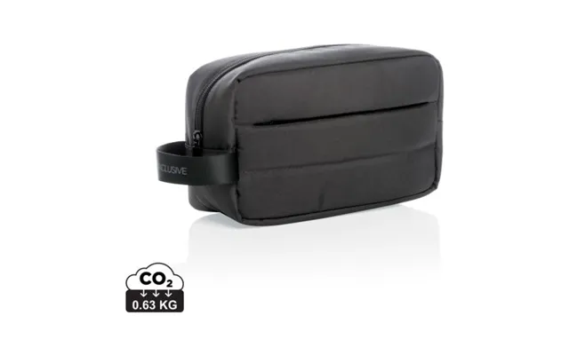 Promotional Impact Aware Rpet Toiletry Bag Black Branded With Your Logo