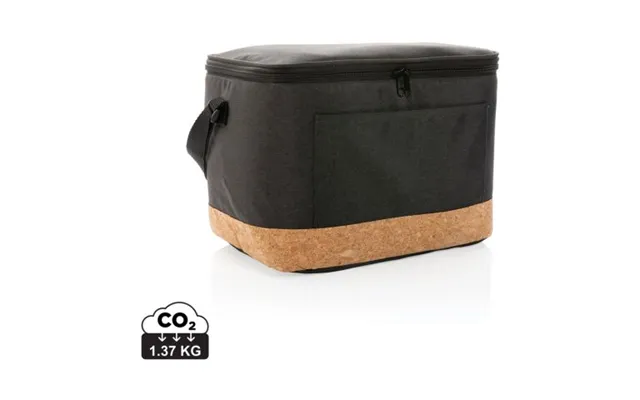 Promotional Impact Aware Rpet Two Tone Cooler Bag With Cork Detail Black Branded With Your Logo
