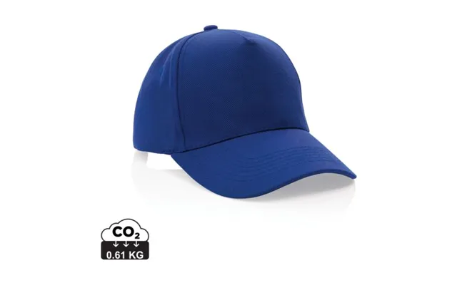Promotional Impact Recycled Cotton Cap With Aware Tracer Blue Branded With Your Logo