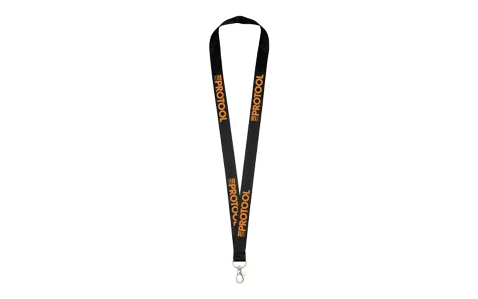Promotional Impey Lanyard With Convenient Hook Solid Black Branded With Your Logo