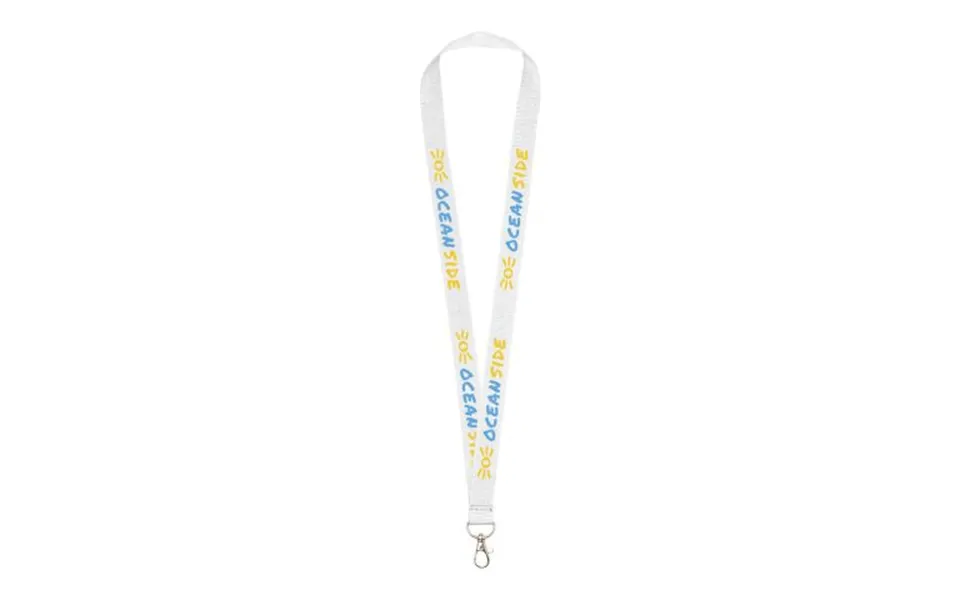 Promotional Impey Lanyard With Convenient Hook White Branded With Your Logo