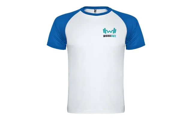 Promotional Indianapolis Short Sleeve Unisex Sports T-shirt White-royal Blue Branded With Your Logo