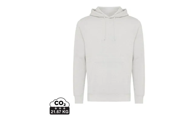 Promotional Iqoniq Rila Lightweight Recycled Cotton Hoodie Light Heather Grey Branded With Your Logo product image