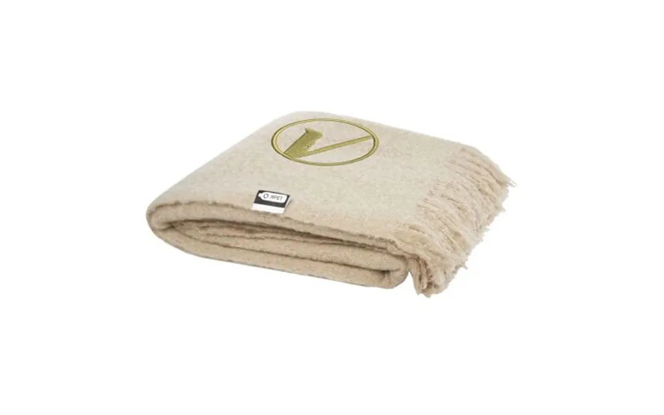 Promotional Ivy Rpet Mohair Blanket Beige Branded With Your Logo