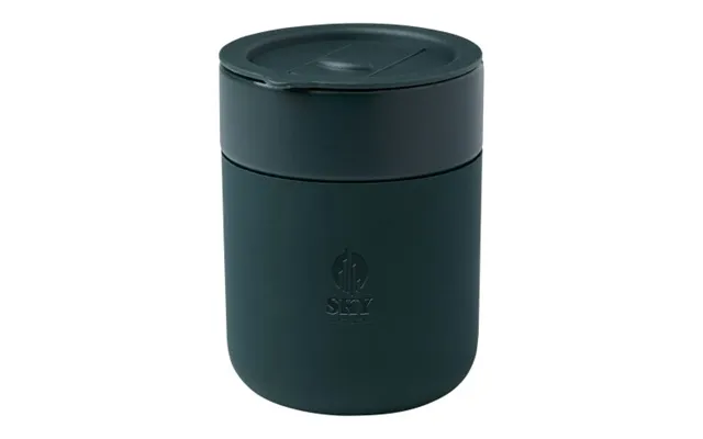 Promotional Java 330 Ml Ceramic Tumbler With Silicone Wrap And Plastic Lid Green Branded With Your Logo product image