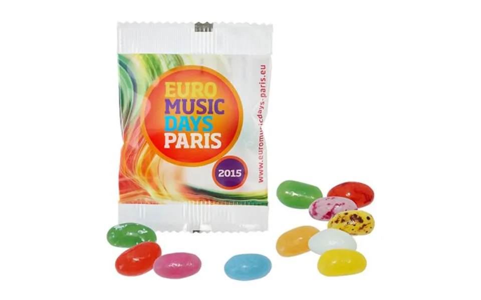 Promotional Jelly Beans In A Standard Bag Transparent Branded With Your Logo