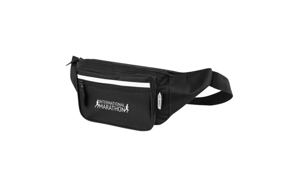 Promotional Journey Rpet Waist Bag Solid Black Branded With Your Logo