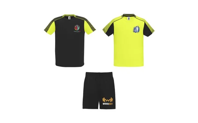 Promotional Juve Unisex Sports Set Fluor Yellow-solid Black Branded With Your Logo