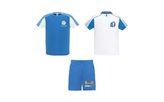 Promotional Juve Unisex Sports Set White-royal Blue Branded With Your Logo