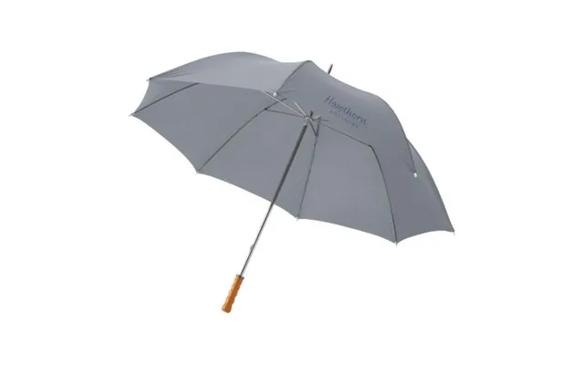 Promotional Karl 30 Golf Umbrella With Wooden Handle Grey Branded With Your Logo