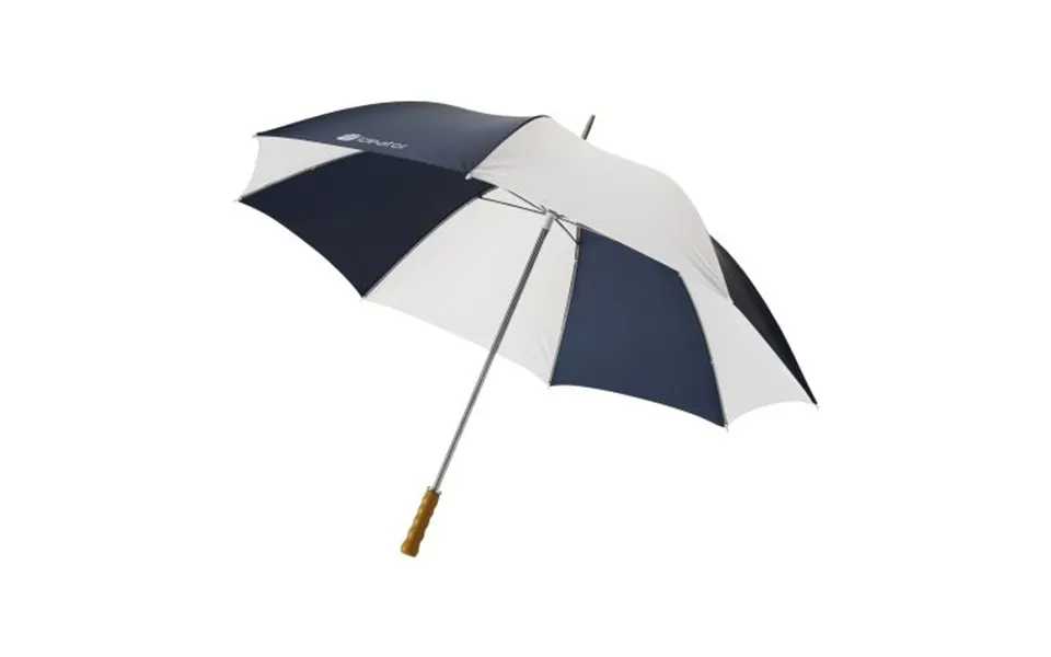 Promotional Karl 30 Golf Umbrella With Wooden Handle Navy-white Branded With Your Logo