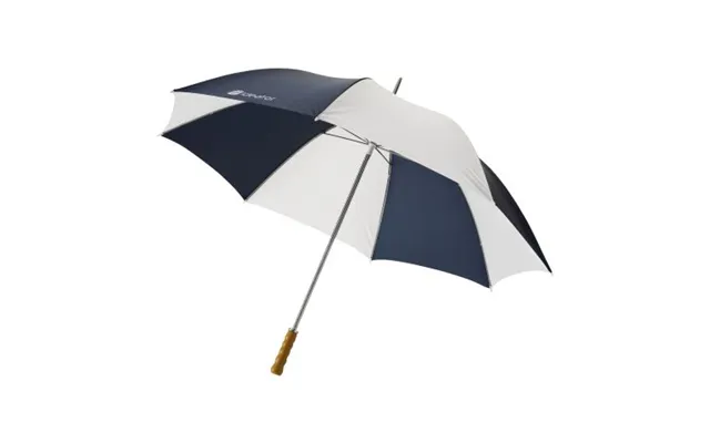 Promotional Karl 30 Golf Umbrella With Wooden Handle Navy-white Branded With Your Logo